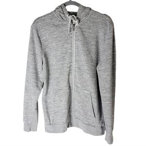 H&M heather gray men hooded zip up sweater size small
